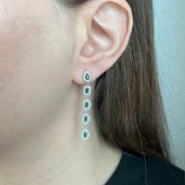 Emerald Oval & Emerald Shape Earrings