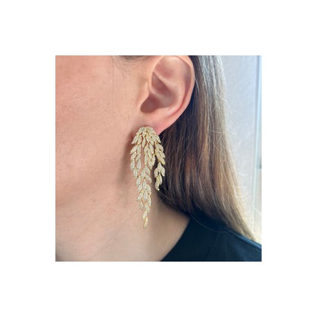 Winter Cascade Gold Earrings