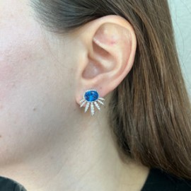 Aqua Silver Spike Stud