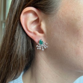 Emerald Oval and Starburst Studs (Gold & Silver)