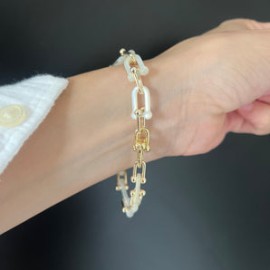 Gold Shell Paper Clip Bracelet