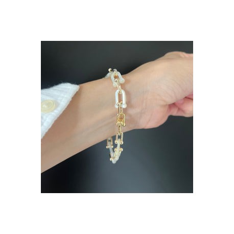 Gold Shell Paper Clip Bracelet