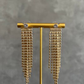 Long Gold Rain Earrings