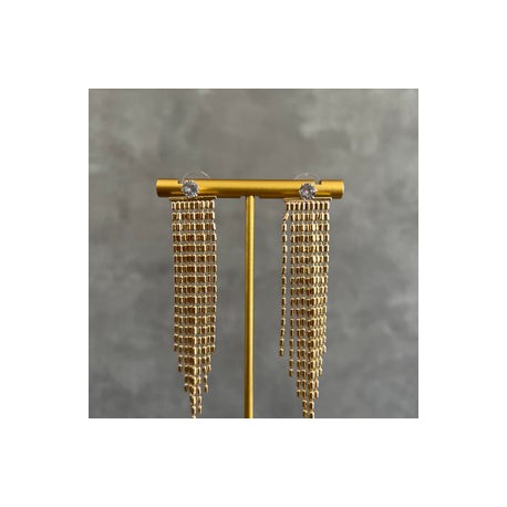 Long Gold Rain Earrings