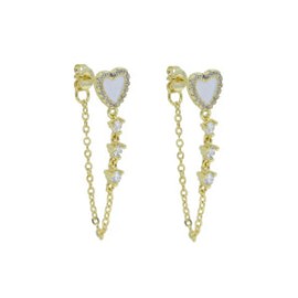 Heart Chain Hoop (black & white)