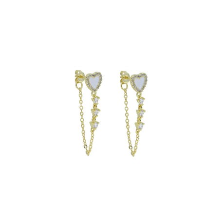 Heart Chain Hoop (black & white)