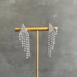 Modern Cascade Silver Earrings