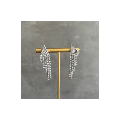 Modern Cascade Silver Earrings