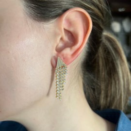 Modern Cascade Gold Earrings