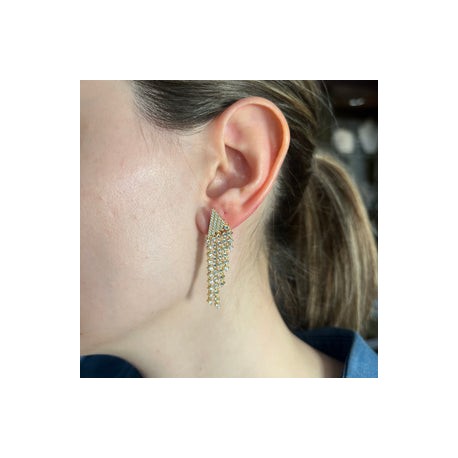 Modern Cascade Gold Earrings
