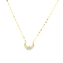 Shinny Moon-Star Gold Necklace