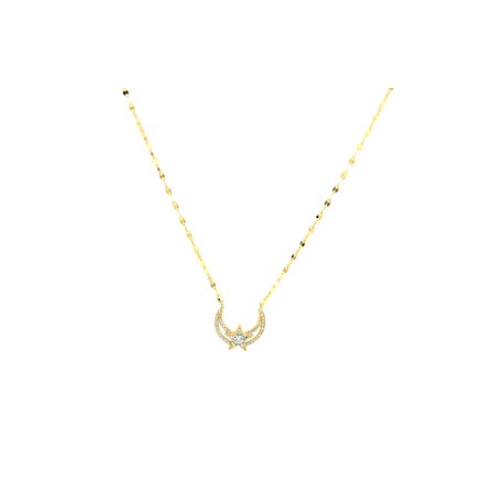 Shinny Moon-Star Gold Necklace