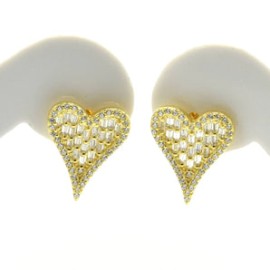 Cz Heart Earrings Studs