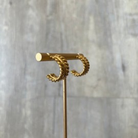Gold Half Braid Hoops