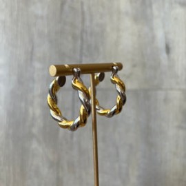 Spiral Gold and Silver Hoops