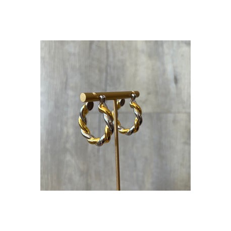 Spiral Gold and Silver Hoops