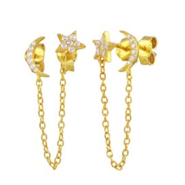 Sky Long Chain Stud Cz