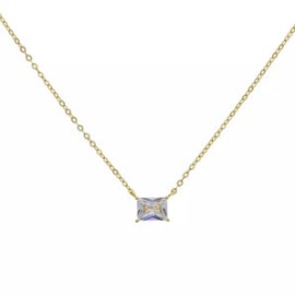 Diamond Emerald Bezel Necklace