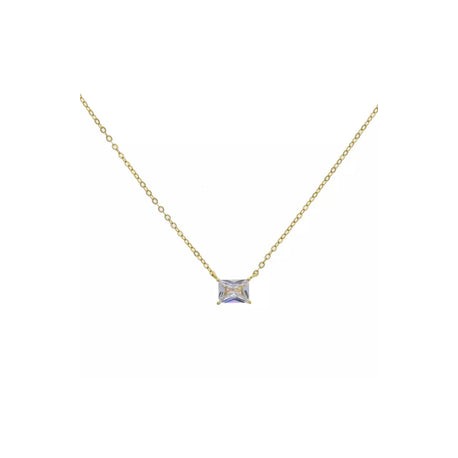 Diamond Emerald Bezel Necklace