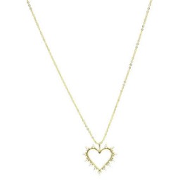 Gold Heart Open & Pearl Necklace