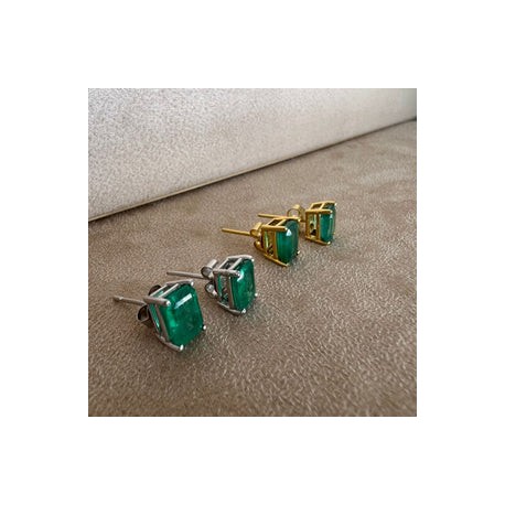 Emerald-Cut Natural Emerald 14K