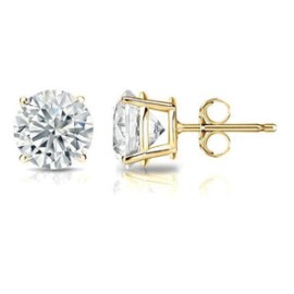Round Diamond Gold Studs 14k