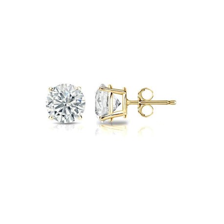 Round Diamond Gold Studs 14k