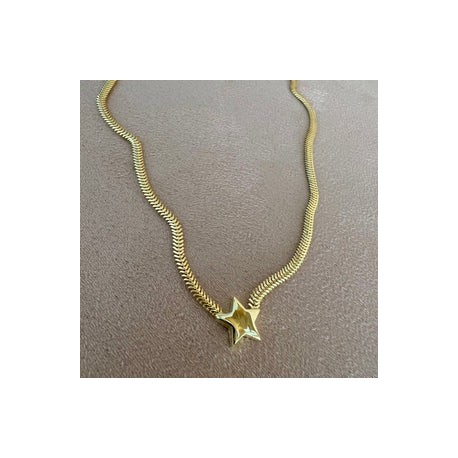 Gold Thick Chain Star Necklace