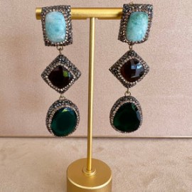 Natural Statement Stone Earrings
