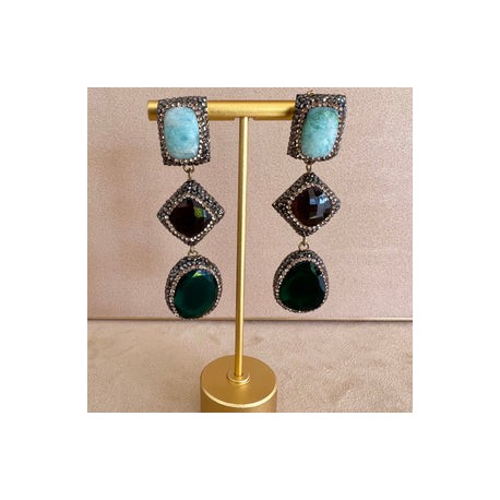 Natural Statement Stone Earrings