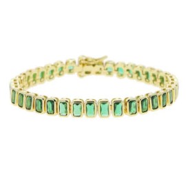 Emerald Bezel Tennis Bracelet