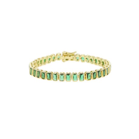 Emerald Bezel Tennis Bracelet