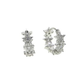 Diamond Flower Hoops (yellow & silver)