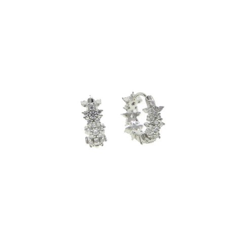 Diamond Flower Hoops (yellow & silver)