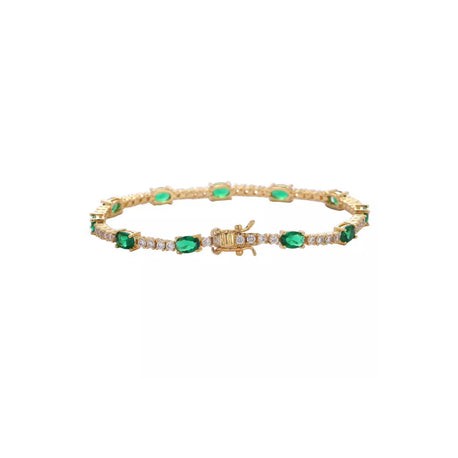 Emerald Stone Prong Tennis Bracelet