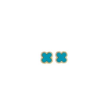 Turquoise Clover Studs
