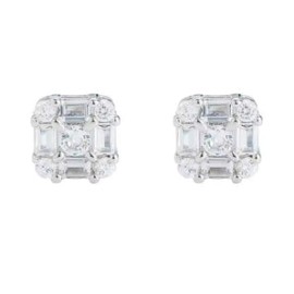 Square and Round Zircon Studs