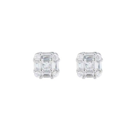 Square and Round Zircon Studs