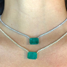 Formal Square Tennis Necklace