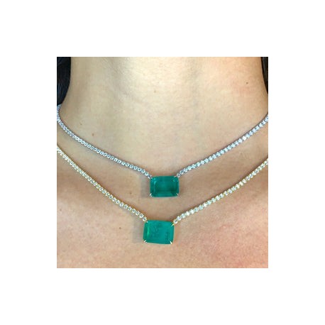 Formal Square Tennis Necklace