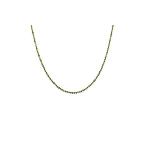 Gold Emerald Mini Tennis Necklace