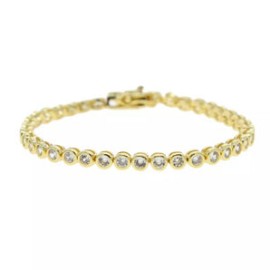 Gold Round Bezel Tennis Bracelet