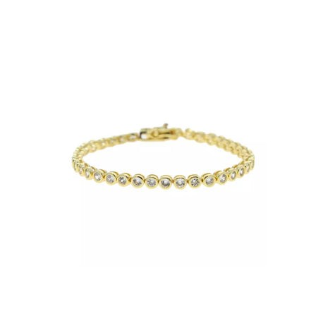Gold Round Bezel Tennis Bracelet