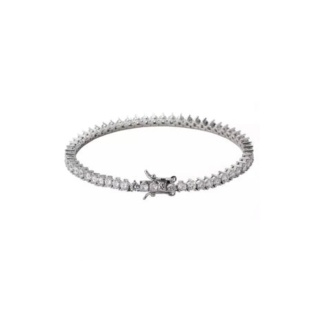 Silver Tennis Prong Bracelet