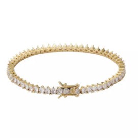 Gold Tennis Prong Bracelet