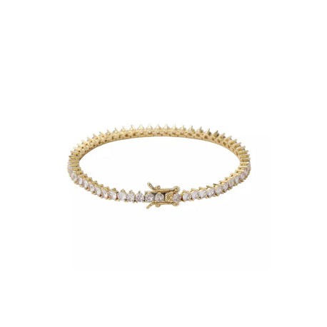 Gold Tennis Prong Bracelet